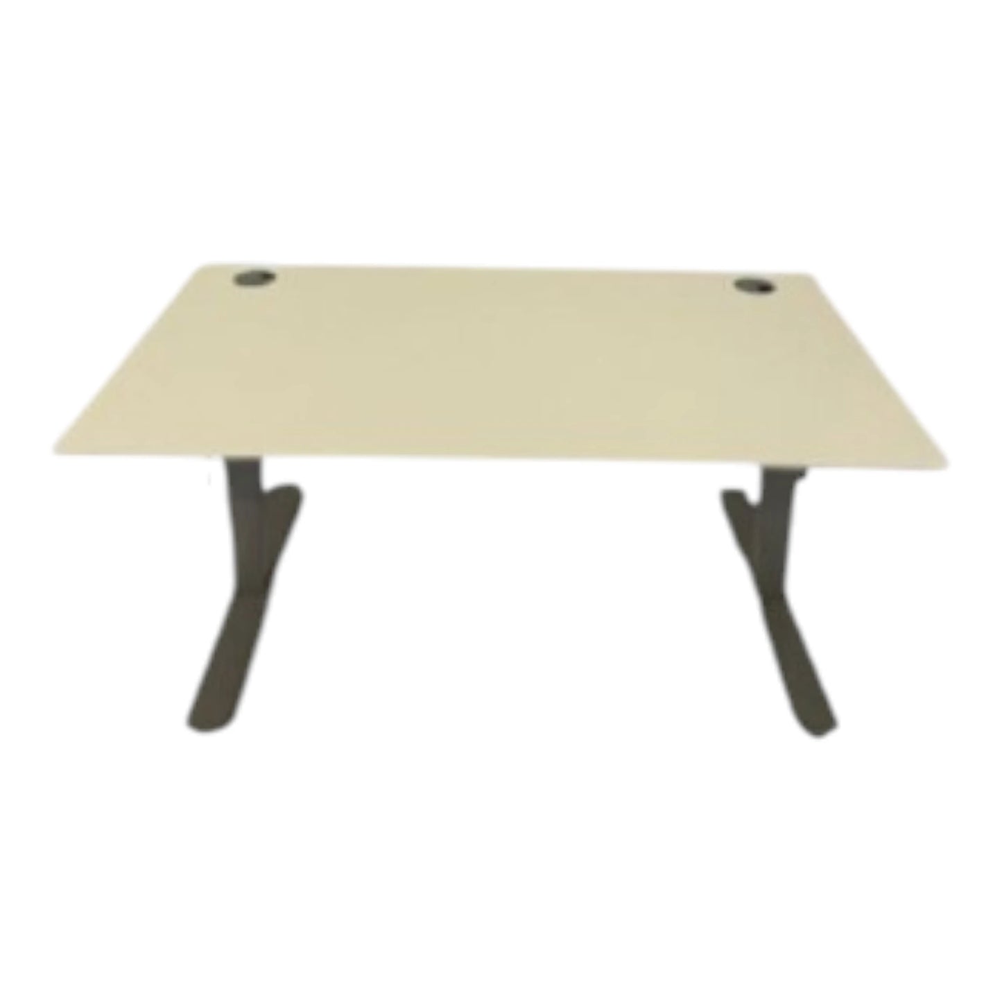 Hæve sænkebord i hvid laminat.