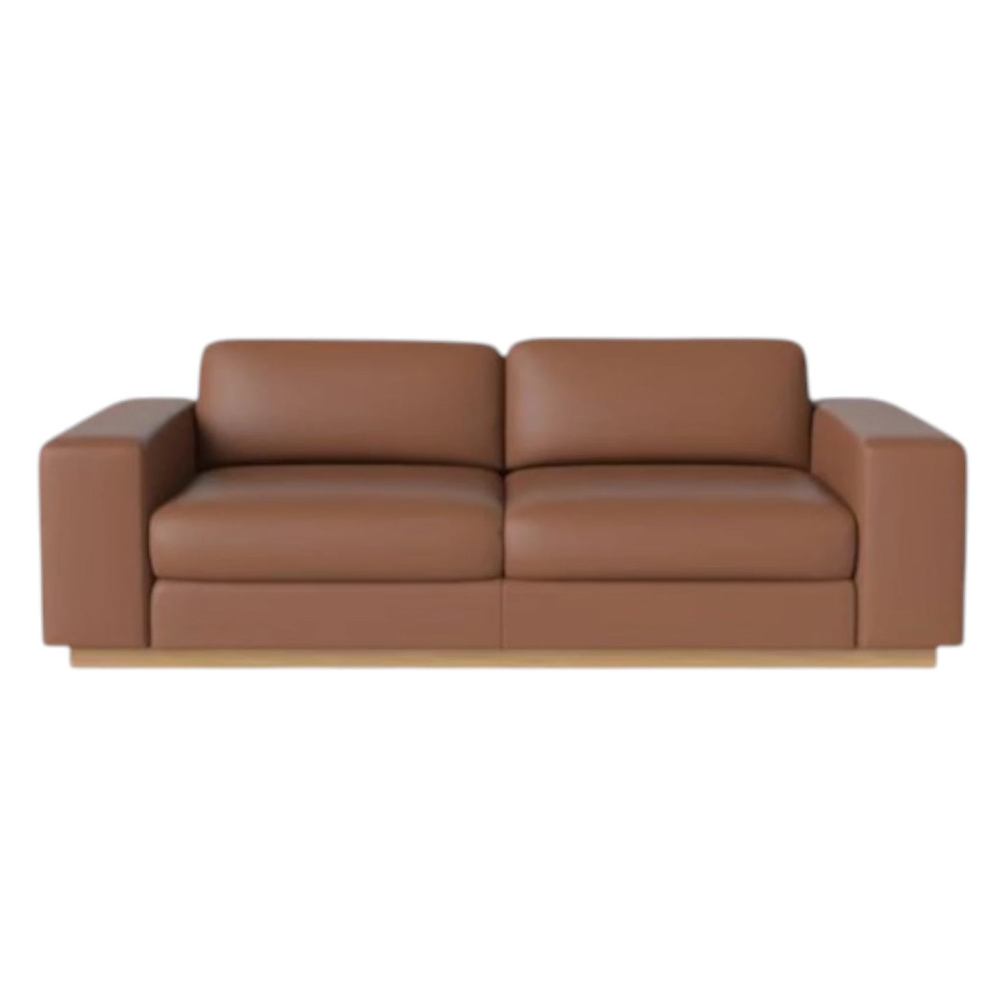 Lædersofa cognacfarvet 2½ personers