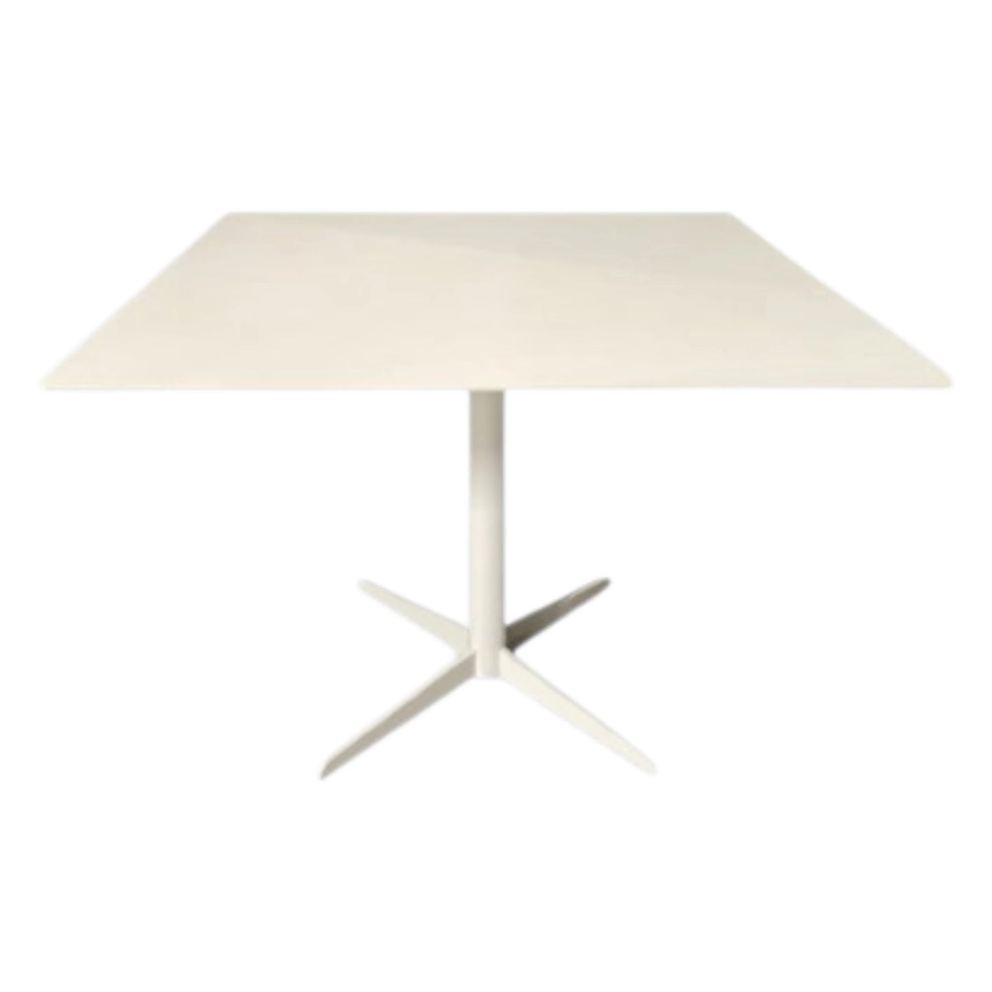 Cafébord med hvid plade og hvid søjlefod