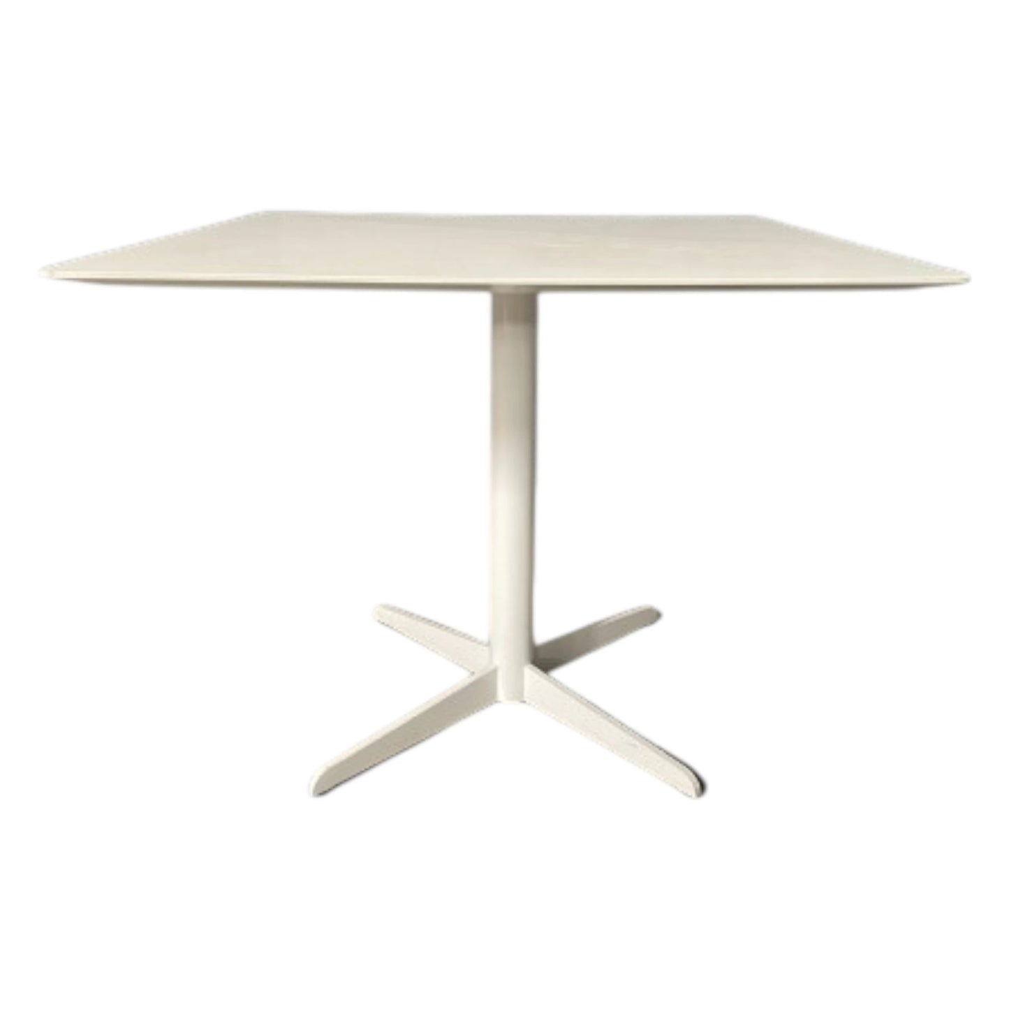 Cafébord med hvid plade og hvid søjlefod