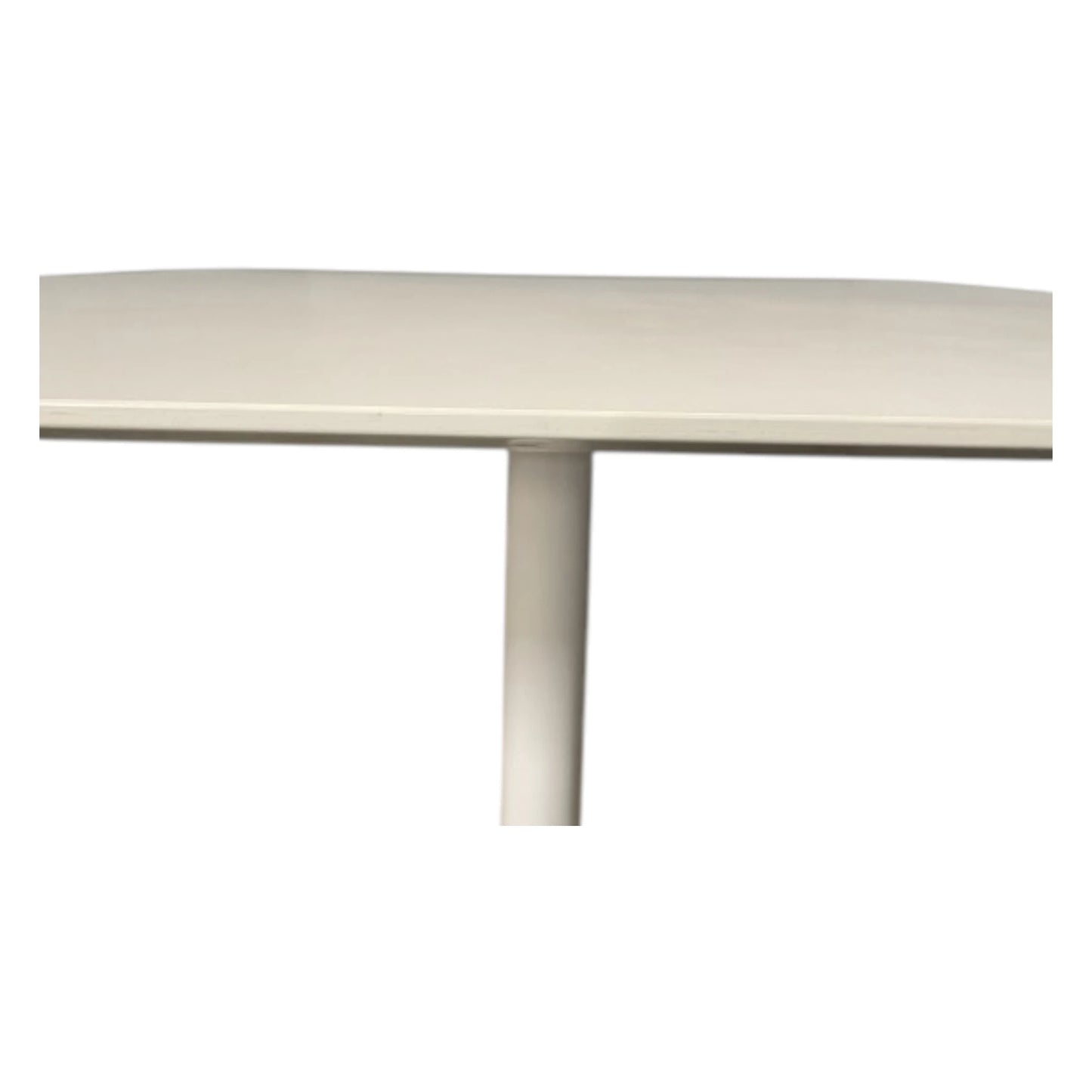 Cafébord med hvid plade og hvid søjlefod