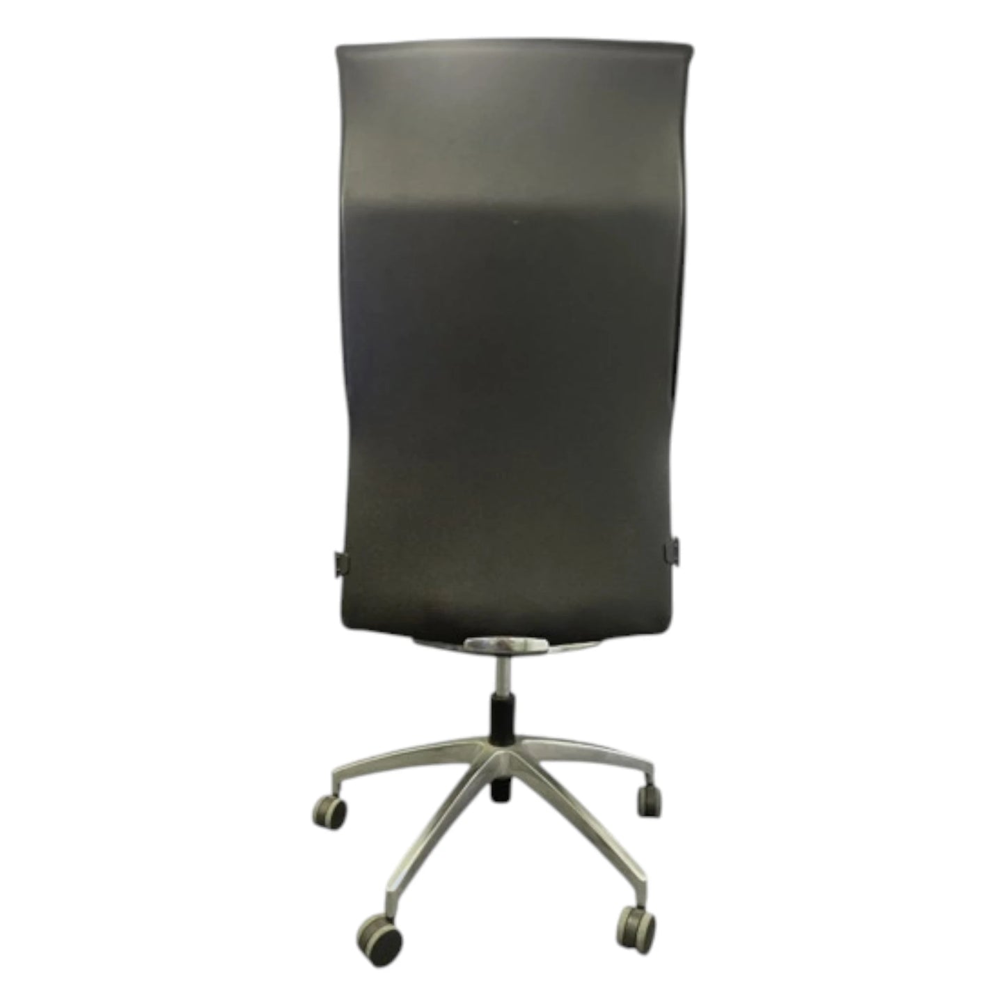 Tungyu sort læderstol m. metal stel