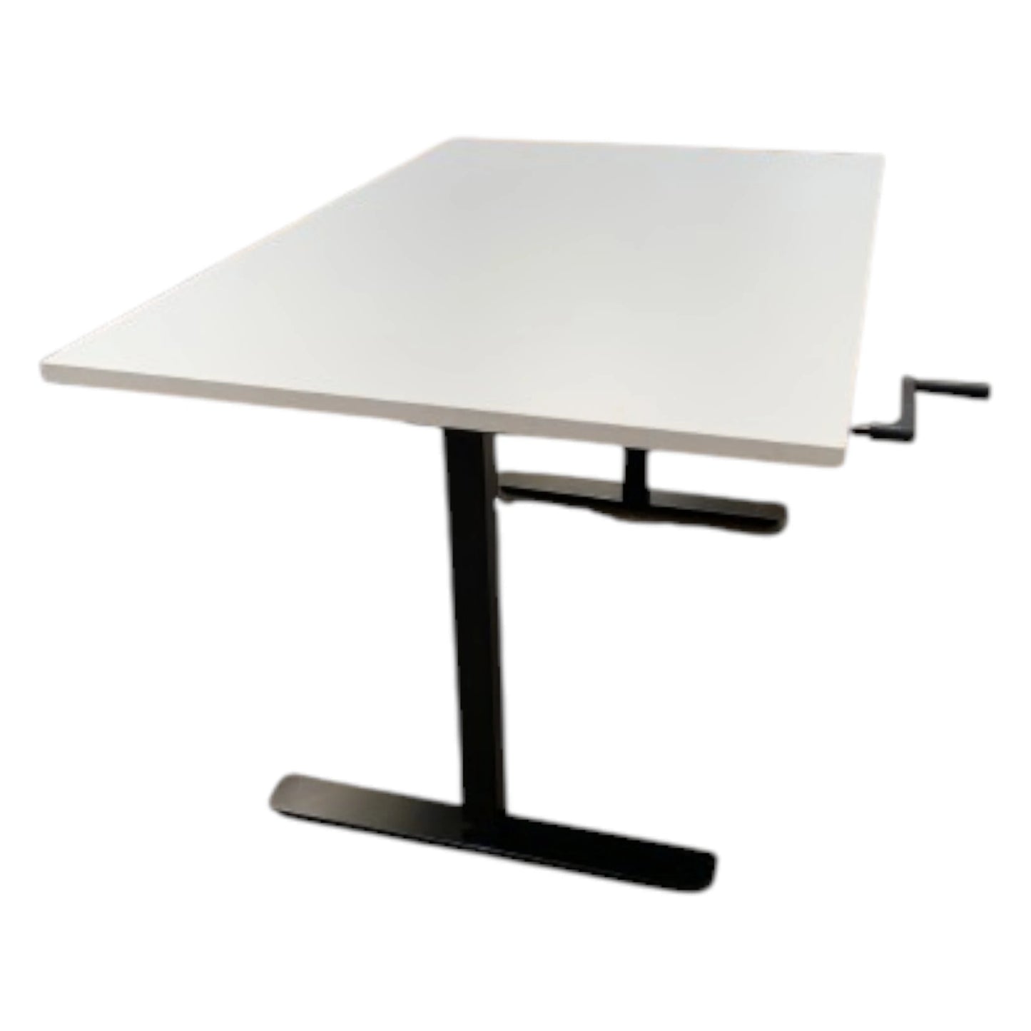 Manuelt H/S Bord med Hvid Linoleumsplade (120*80 cm.)