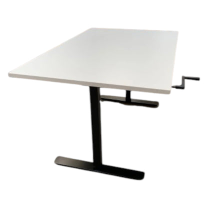 Manuelt H/S Bord med Hvid Linoleumsplade (120*80 cm.)