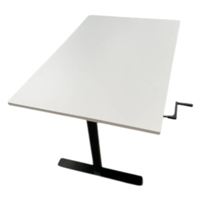 Manuelt H/S Bord med Hvid Linoleumsplade (120*80 cm.)