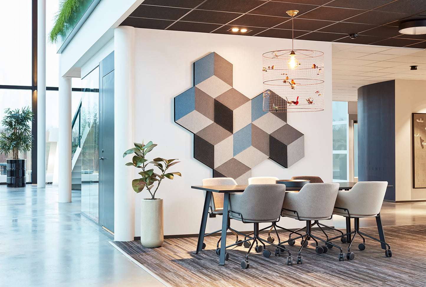 Lydabsoberende vægdæmper fra Cubism EcoSUND, blå