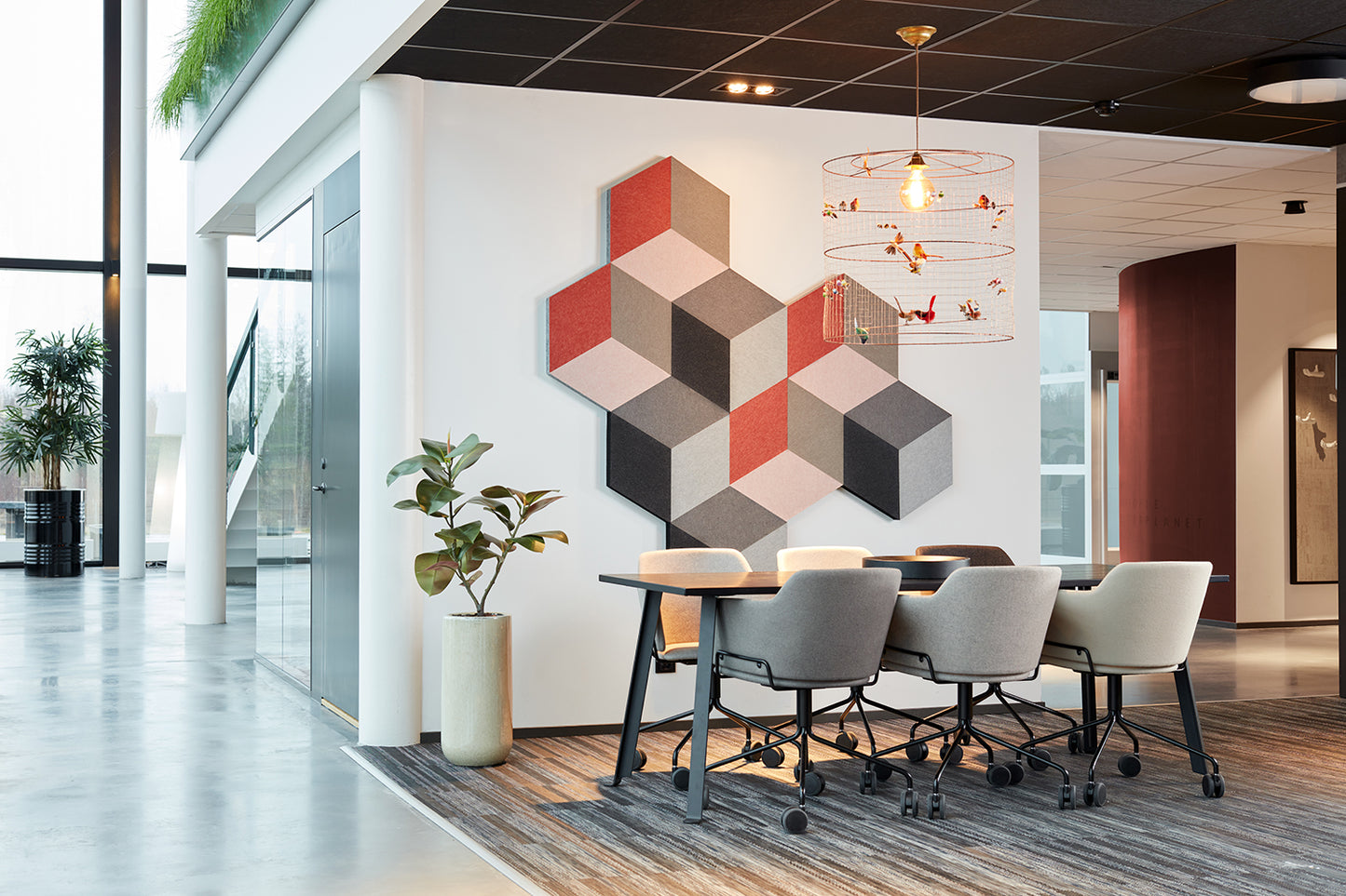 Lydabsoberende vægdæmper fra Cubism EcoSUND, rød