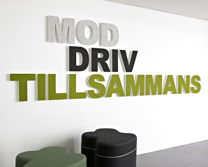 Sound Off EcoSUND® unikke lydabsoberende akustik bogstaver