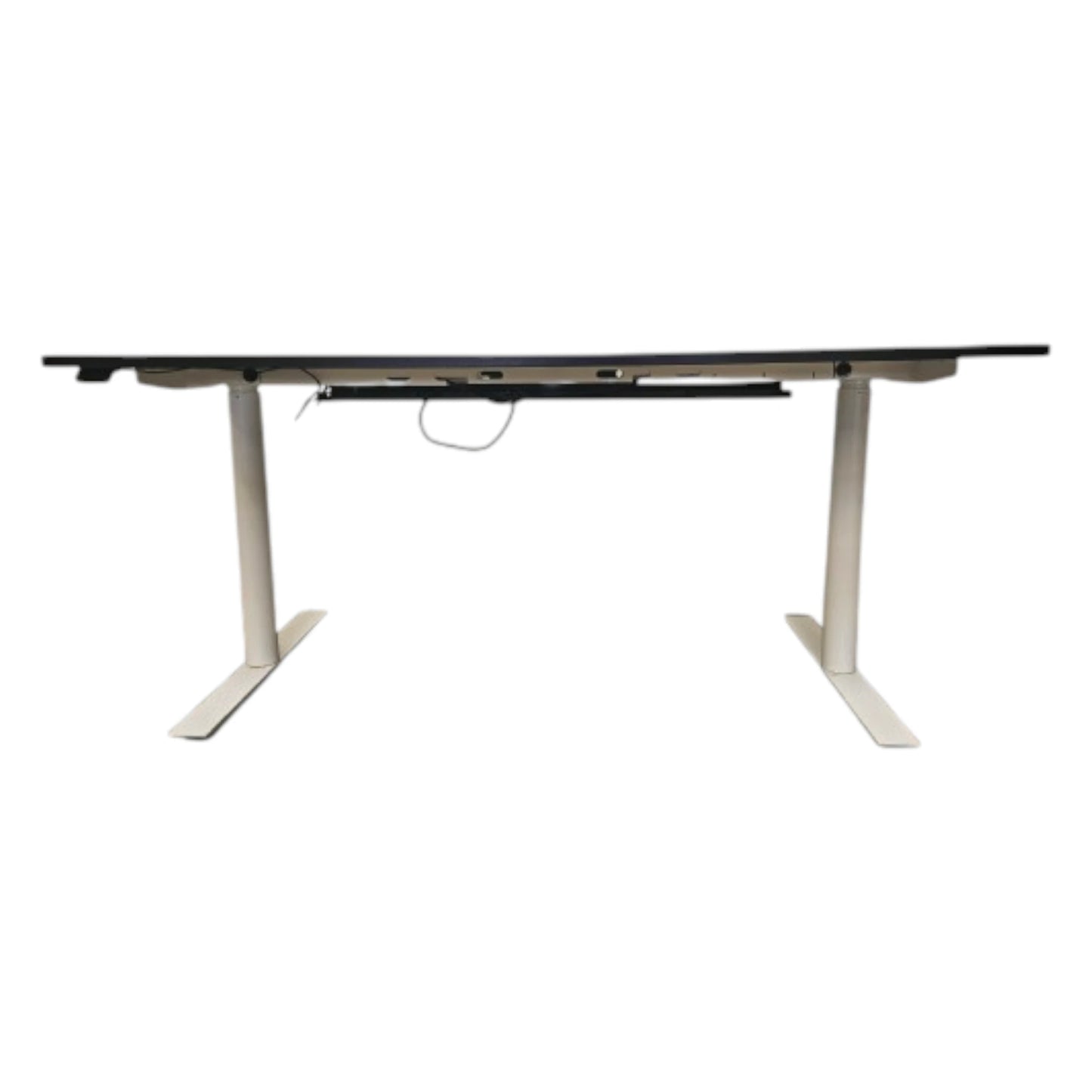 Hæve sænkebord - Hvid decorlaminatsplade med sort kant