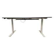 Hæve sænkebord - Hvid decorlaminatsplade med sort kant