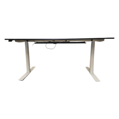 Hæve sænkebord - Hvid decorlaminatsplade med sort kant