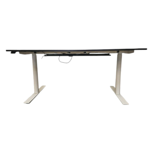 Hæve sænkebord - Hvid decorlaminatsplade med sort kant