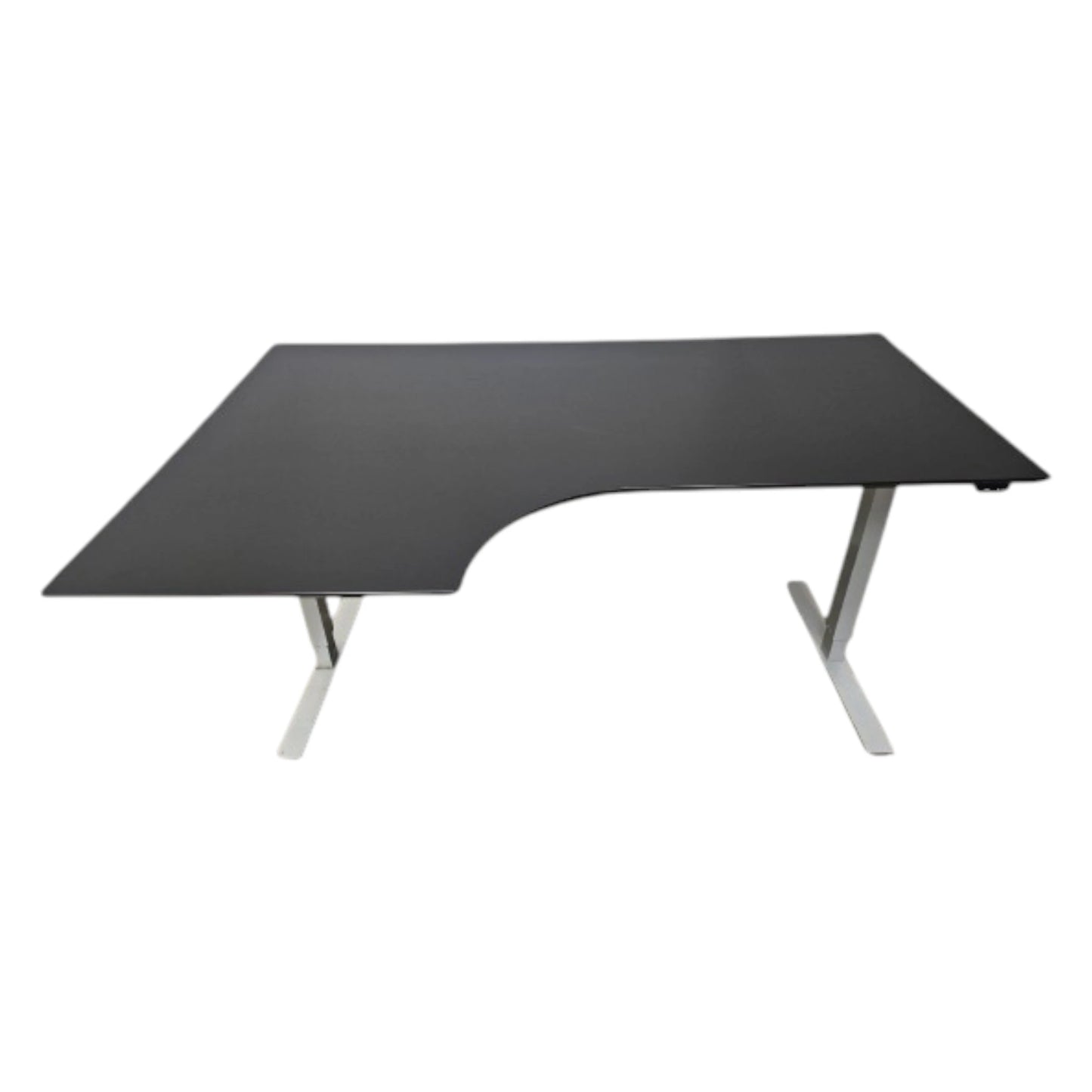Fabriksnyt hæve sænkebord med fumac combi-bordplade i sort nanolaminat.