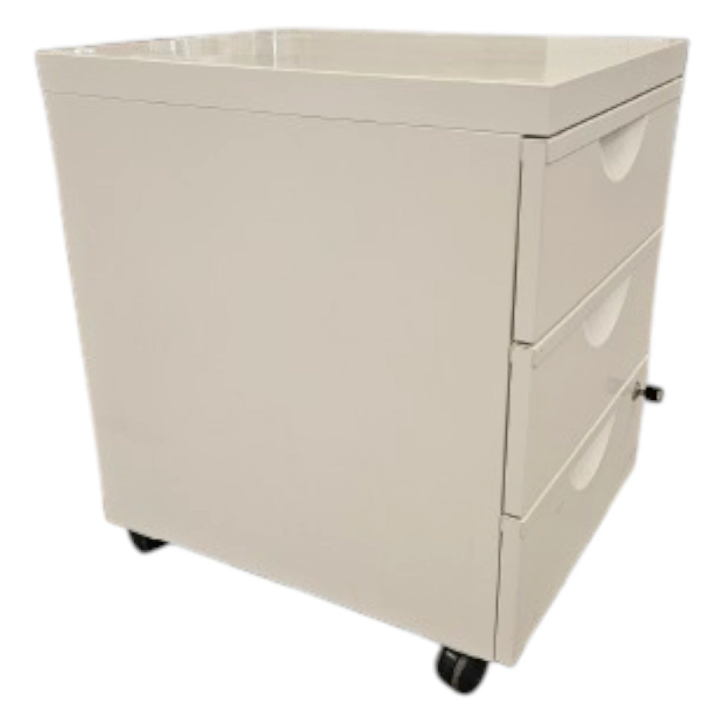 Brugte hvide skuffemoduler i metal.