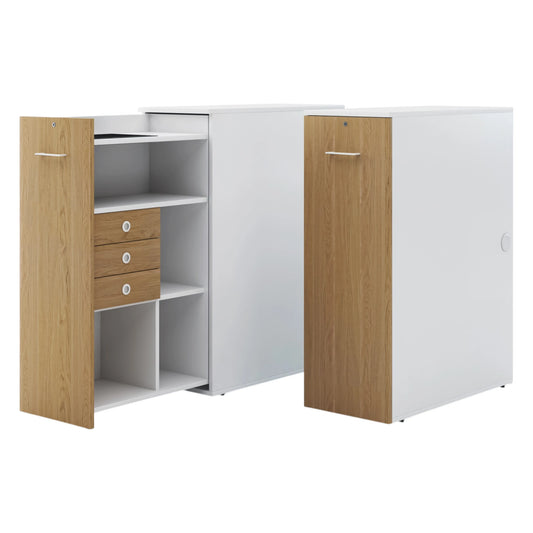 Office Tower, 3 rum høj, udtræksskab.