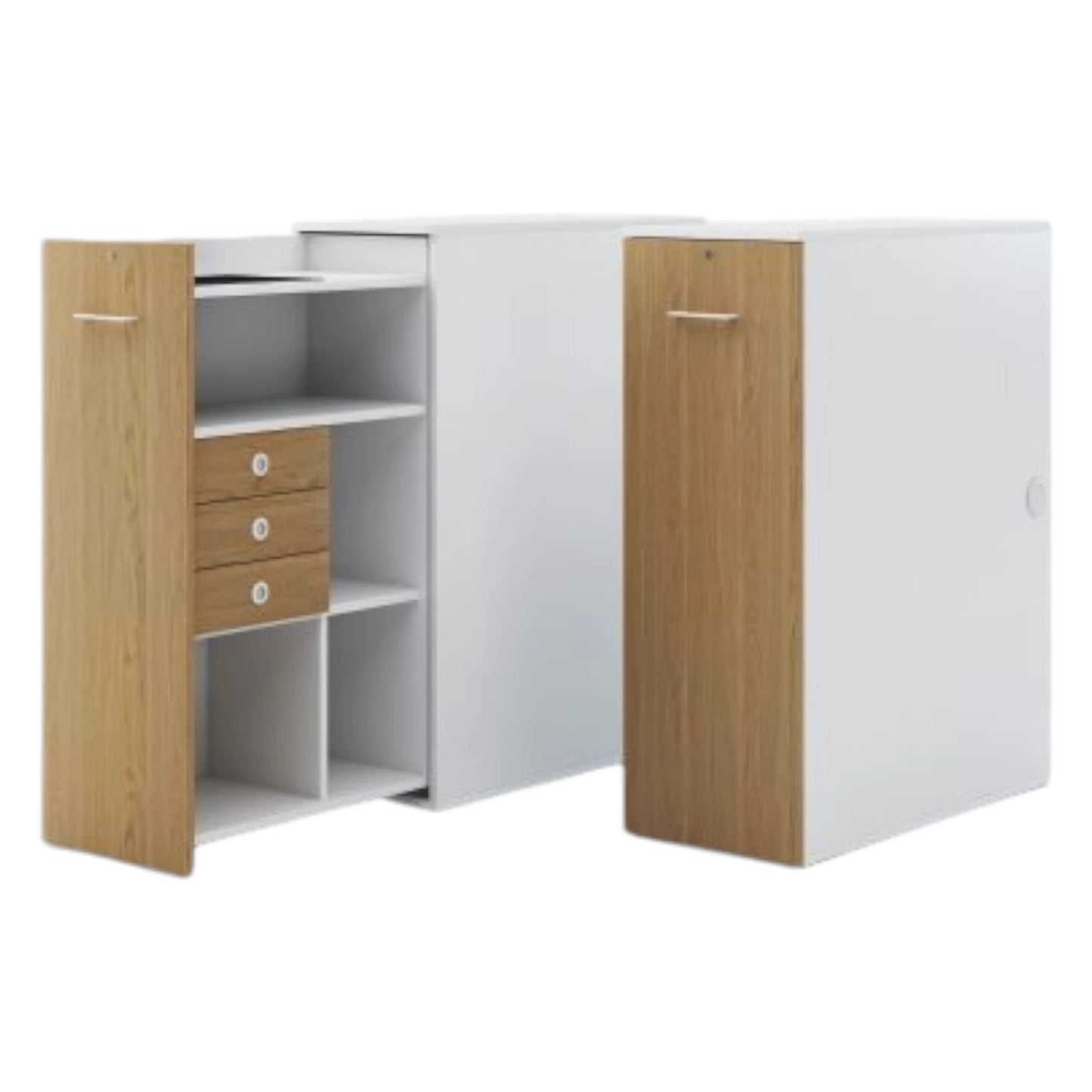 Office Tower, 3 rum høj, udtræksskab.