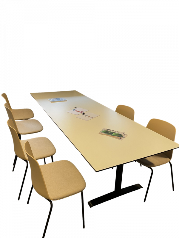 Mødebord i hvid laminat