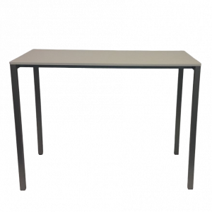 Højbord med gråt stål stel og hvid plade