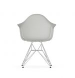 Eames Plastic Armchair DAR, hvid skal, forkromet stel, fra Vitra